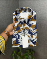 Zigzag  Unique  Men Digital Leaf Print Shirt