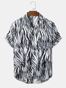 zebra Art  Mens  Digital Print Shirt