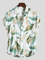 White with Green Floral Digital Print Shirt