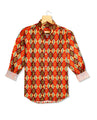 Orange Trendy Stylish ZigZag PushPaa Design Shirt